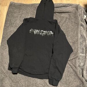 Balenciaga Black Hoodie with Silver Logo